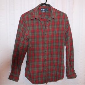 Red/green flannel Ralph Lauren Polo button up